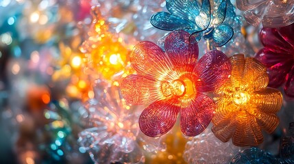 Enchanting floral arrangement illuminating whimsical festive decorations indoors