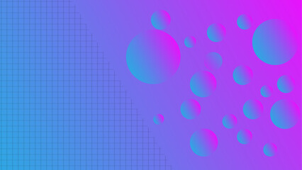 Abstract lines and bubbles with shiny color background.