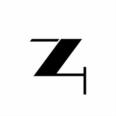 Simple minimalist number 74 logo design.