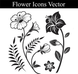 Flower Icons Vector.