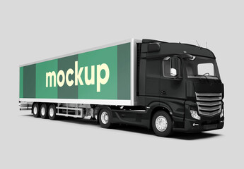 Mockup Of Customizable Truck And Background, European