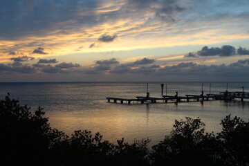 Obraz premium sunset on the river