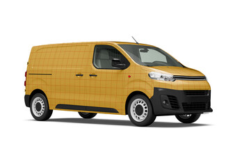 Mockup Of Courier Van And Background, Customizable
