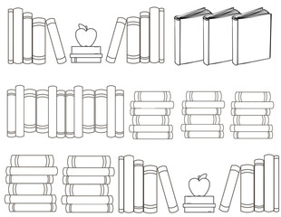 71 book reading tracker vector design with bookshelfes