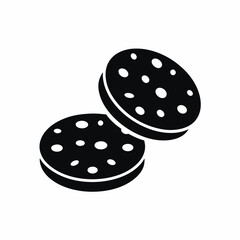 cookie icon vector silhouette illustration isolated on white background