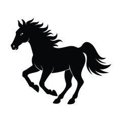 Wild Horse Running Vector Silhouette