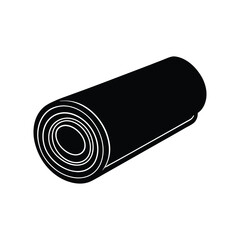 Yoga Mat Rolled Vector Silhouette
