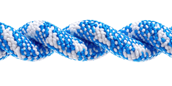 Isolated blue and white twisted rope