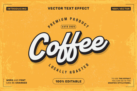 Coffee Logo Text Effect in Vintage Cartoon Style