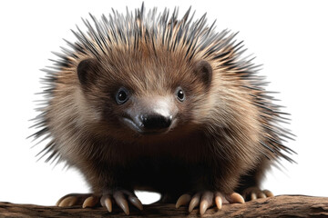 Fototapeta premium echidna on white background wildlife portrait