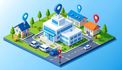 GPS Location City Map.