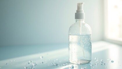 Cleanliness and Hygiene A Clear Hand Sanitizer Bottle