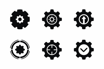 set of Efficiency icon vector silhouette illustration isolated on white background