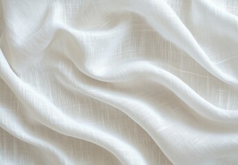 Obraz premium Soft, flowing, off-white fabric drapes elegantly. The subtle weave and smooth texture are beautifully displayed