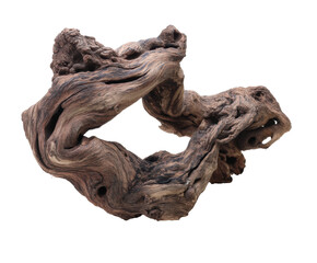 Unique driftwood piece for creative home decor and design, cut out transparent