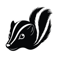 Skunk Head with White Stripe
