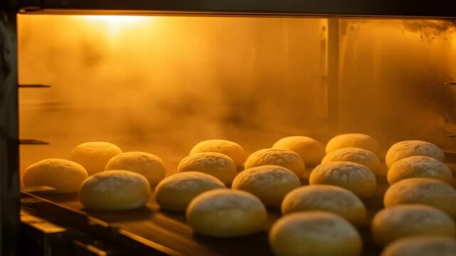 Baked goods in commercial oven
