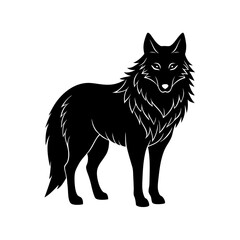 Lone Wolf in the Snow Vector Design: Fur Patterns Highlighted in Detail