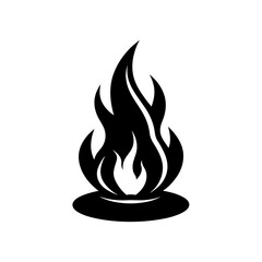 Fire Vector: Flame Shape with Base in Flat Design