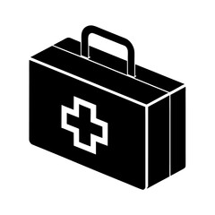 First Aid Kit Vector: Cross on White Background Design