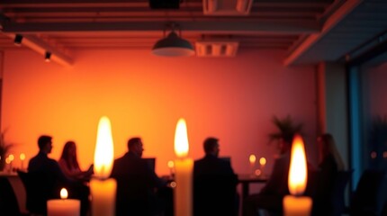 Warm Candlelight Illuminates Employee Resource Group Meeting A Seamless Blend of Warm Colors