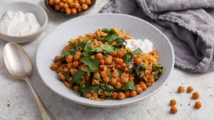 Reispfanne mit Kichererbsen