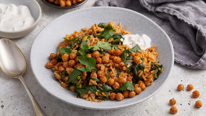 Reispfanne mit Kichererbsen