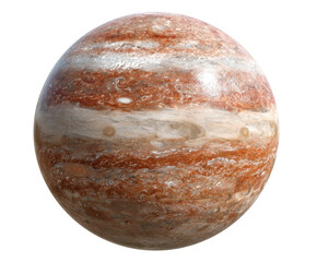 Explore Jupiter's magnificent atmosphere and swirling clouds, cut out transparent