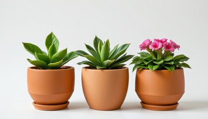 solo ceramic flowerpot on a white background, in a professional style, with clear textures, faint shadow, balanced lighting, high resolution