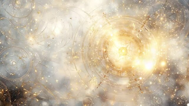 cosmic, golden, mandala, celestial geometry, golden spiral, light burst, sacred pattern, stellar energy