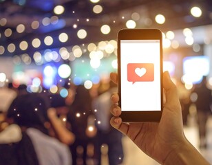 Smartphone displaying social media notification