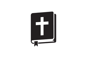 Fototapeta premium Bible silhouette vector art illustration on white background