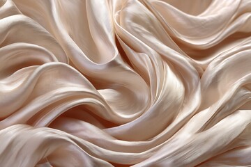 a delicate silk texture, flowing in soft waves with light reflections, captured to show the elegance and softness of the material, isolated in a high-end minimalist studio.