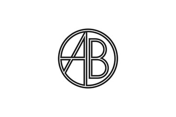 A logo showing the letters a and b inside of a double lined circle shape