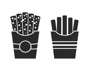 Fries icon vector silhouette illustration isolated on white background