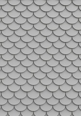 Grey Scale Fish Scale Roof Tile Texture Seamless Pattern