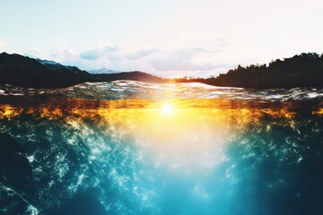 Breathtaking sunrise over tranquil ocean waters nature landscape photography serene environment artistic viewpoint