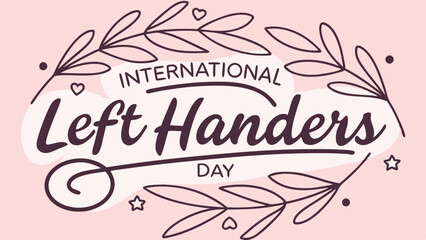 International Lefthanders Day Vector Illustration Set.eps