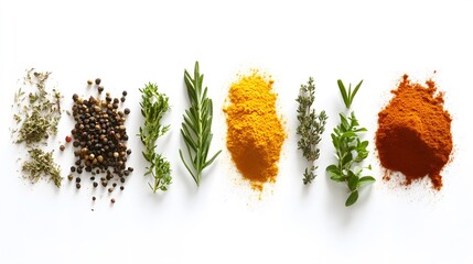 Fototapeta premium Culinary Herbs and Spices Flatlay Photography