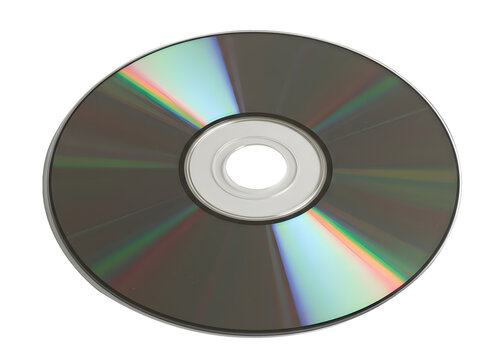 Compact Disc (CD/DVD) with Rainbow Reflection &ndash; Optical Data Storage Media isolated on transparent background