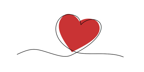 line red heart on white background for celebration