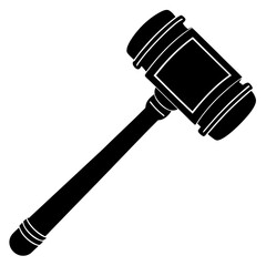 Gavel vector silhouette illustration isolated on white background