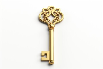 Key key gold white background.