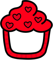 Cup cake frame PNG with cute hearts Sprinkle in many colours