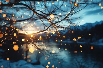 Enchanting sunset reflections riverbank photography nature close-up serenity