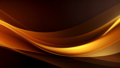 Fototapeta premium 深みのあるアンバー色が流れる抽象的光のライン