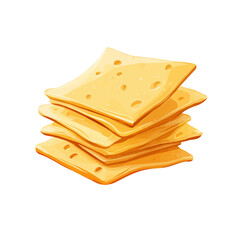 My Simple flat 2D icon, cheese slices bunch isolated on a transparent background, vector, flat design, animation design, simple flat 2D icon, minimalist design, clipart. eps
