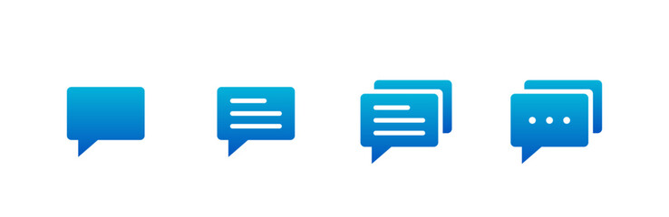 Comment icon set. Gradient style.