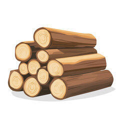 My Simple flat 2D icon, log pile isolated on a transparent background, vector, flat design, animation design, simple flat 2D icon, minimalist design, clipart. eps