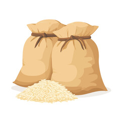 My Simple flat 2D icon, rice sacks group isolated on a transparent background, vector, flat design, animation design, simple flat 2D icon, minimalist design, clipart. eps